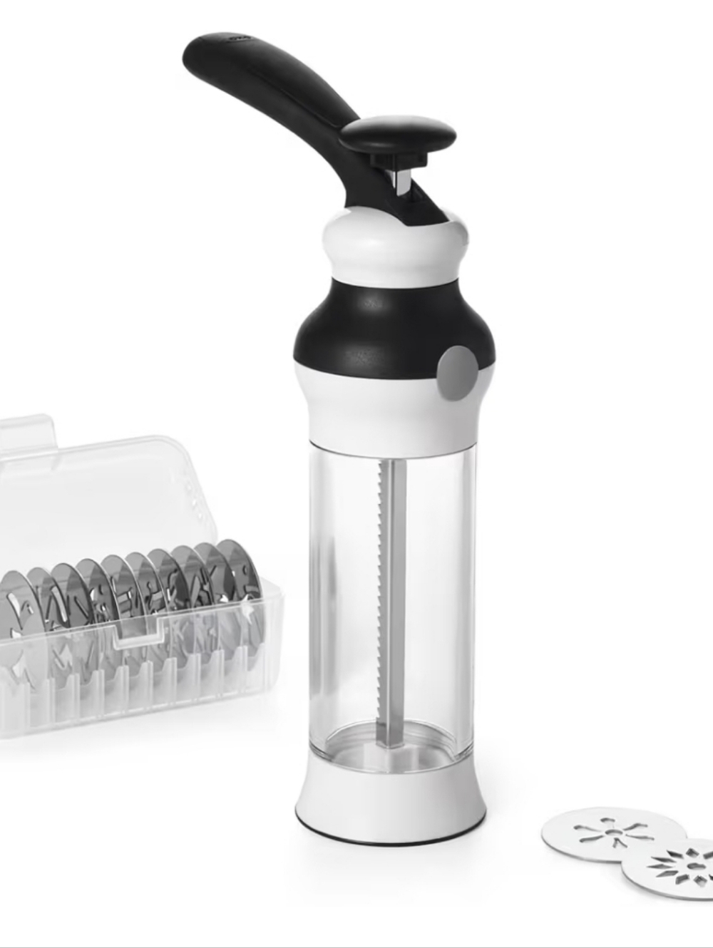 OXO Good Grips 14-Piece Cookie Press Set, Cookie Press with 12 Stainless Steel D